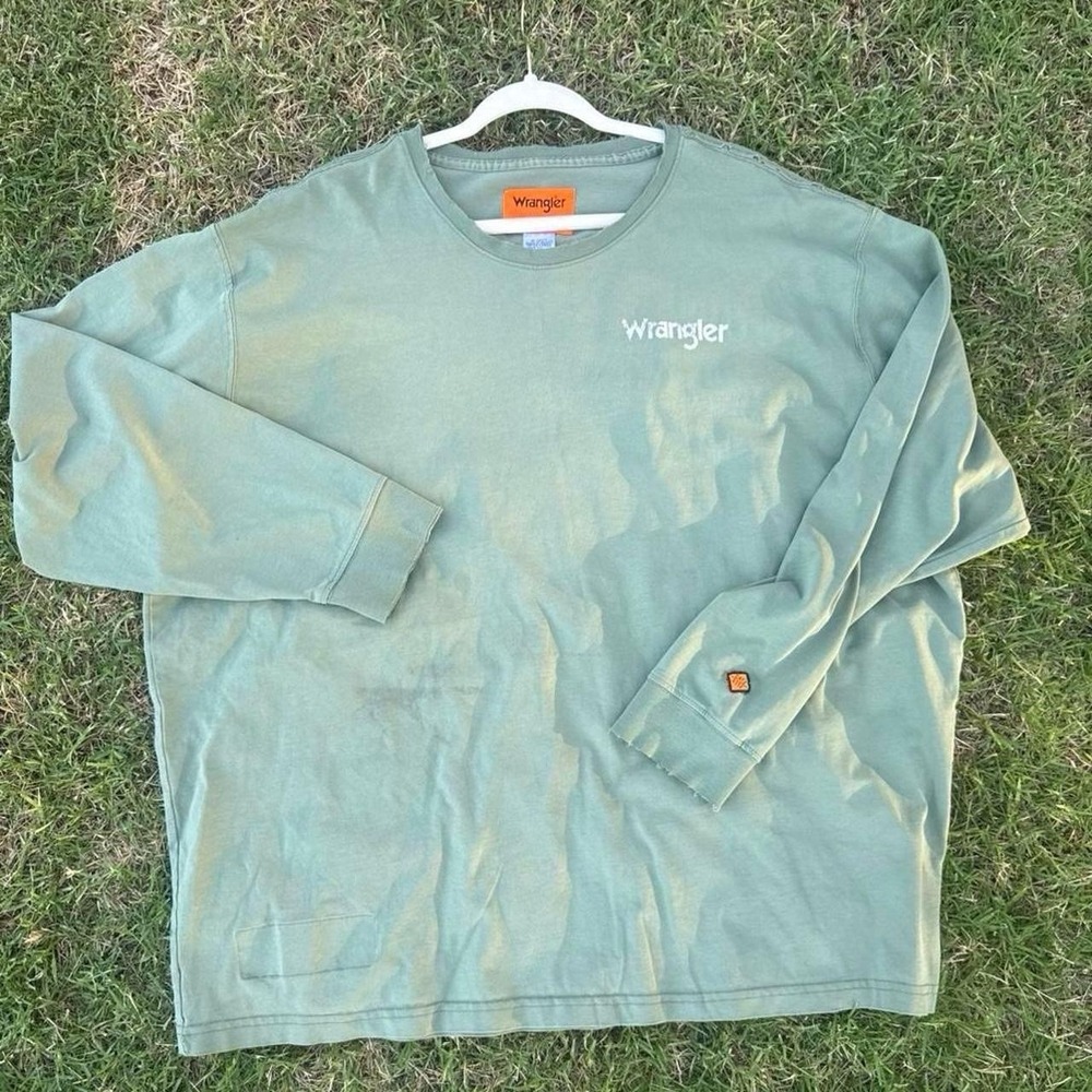 Wrangler Flame Resistant Long Sleeve American Flag Shirt Cotton Work Wear 3XL - Picture 6 of 7